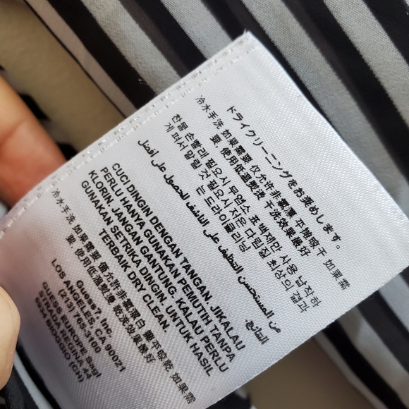 GUESS XS Black stripe shirt, flowy and lace back detail XS - Picture 8 of 12